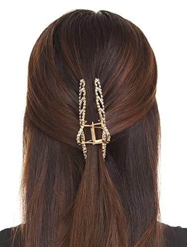 Allure Allure Rhinestone Gold Crown Large Hair Clip