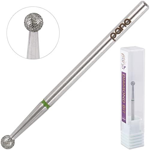 PANA PANA 3/32” Diamond Nail Drill Bit (Coarse Grit) - Professional Cuticle Nail Drill Bits for Acrylic Gel Nails Dry Manicure Pedicure Shape Remove Tools (Ball Bit, Style 04)
