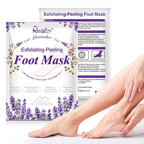SOLOTREE Foot Peeling Mask, 2 Pack Foot Moisturizing Mask, Lavender Exfoliating Foot Peel Mask, Cracked Heels Repair - for Calluses, Dead & Dry Skin