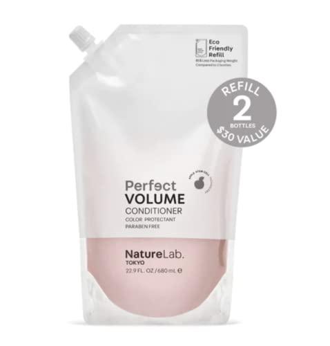 NatureLab. TOKYO NatureLab. TOKYO Perfect Volume Conditioner: Eco-Friendly Refill Pouch: Lightweight Hair Conditioner, Build Lift, and Body to Flat, Fine, or Limp Hair I 22.9 FL OZ / 680ml