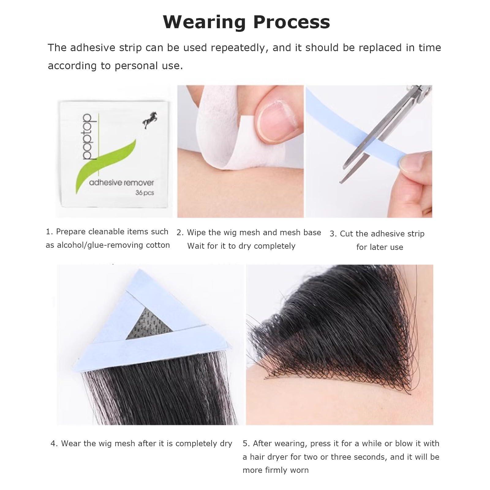 CVCNMXLXD CVCNMXLXD Bald Spot Hair Patch Toupee Scar 100% Human Hair Replacement,Human Wig Patch For Woman And Men Thinning Hair Or Hair Loss Hair System(2PCS,4x4x3)