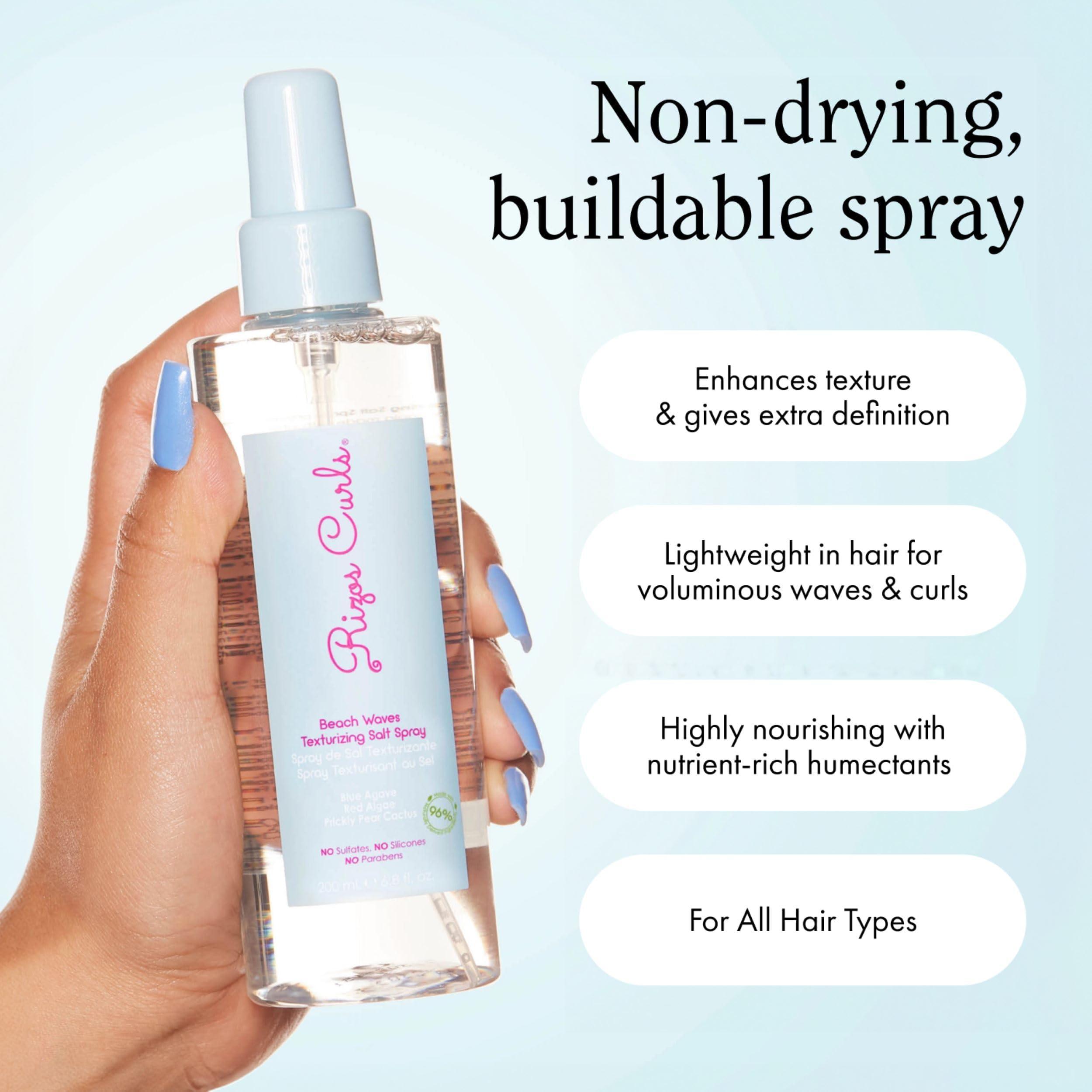 Rizos Curls Rizos Curls Wavy Hair Bundle, Curl Defining Mousse, Light Hold Gel & Beach Waves Texturizing Salt Spray