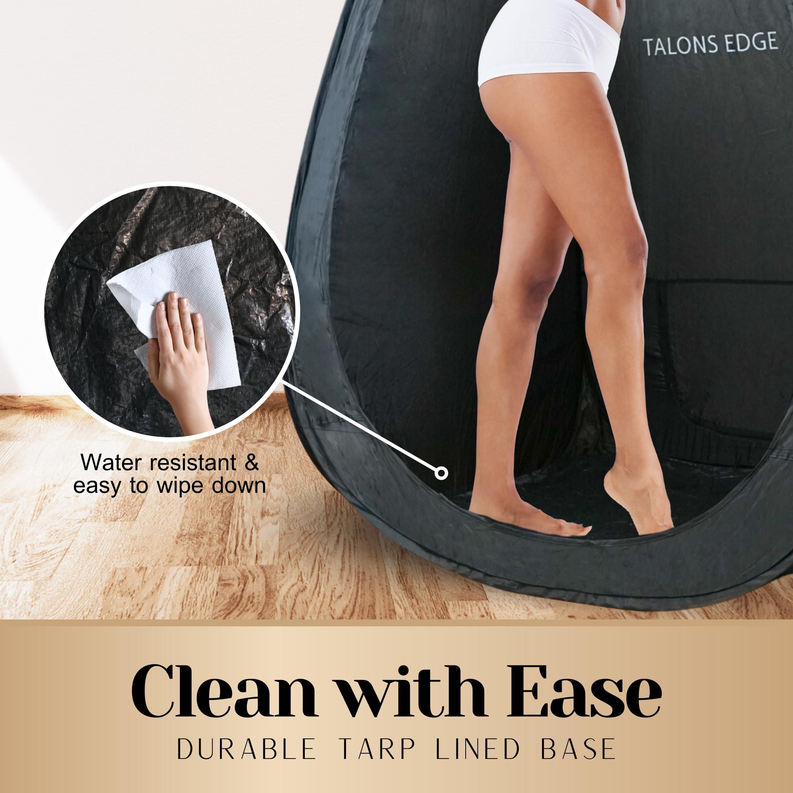 TALONS EDGE Talons Edge tm - Spray Tan Tent - Pop Up Spray Tan Booth with Carry Bag - Portable Tanning Tent for Professional & Home Use - Mess Free - Foldable Spray Tan Backdrop