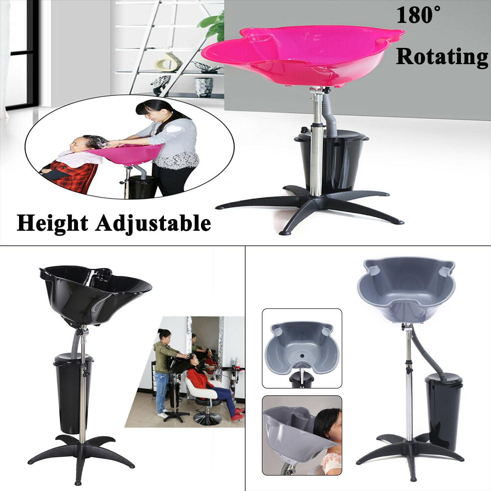 DRTONK Portable Shampoo Sink, Hair Salon Backwash Sink Hair Adjustable Wash Basin Shampoo Bowl, Stand Up Shampoo Tray Adjustable for Stylist and Home Service, Ergonomic Deep Portable Dishwasher