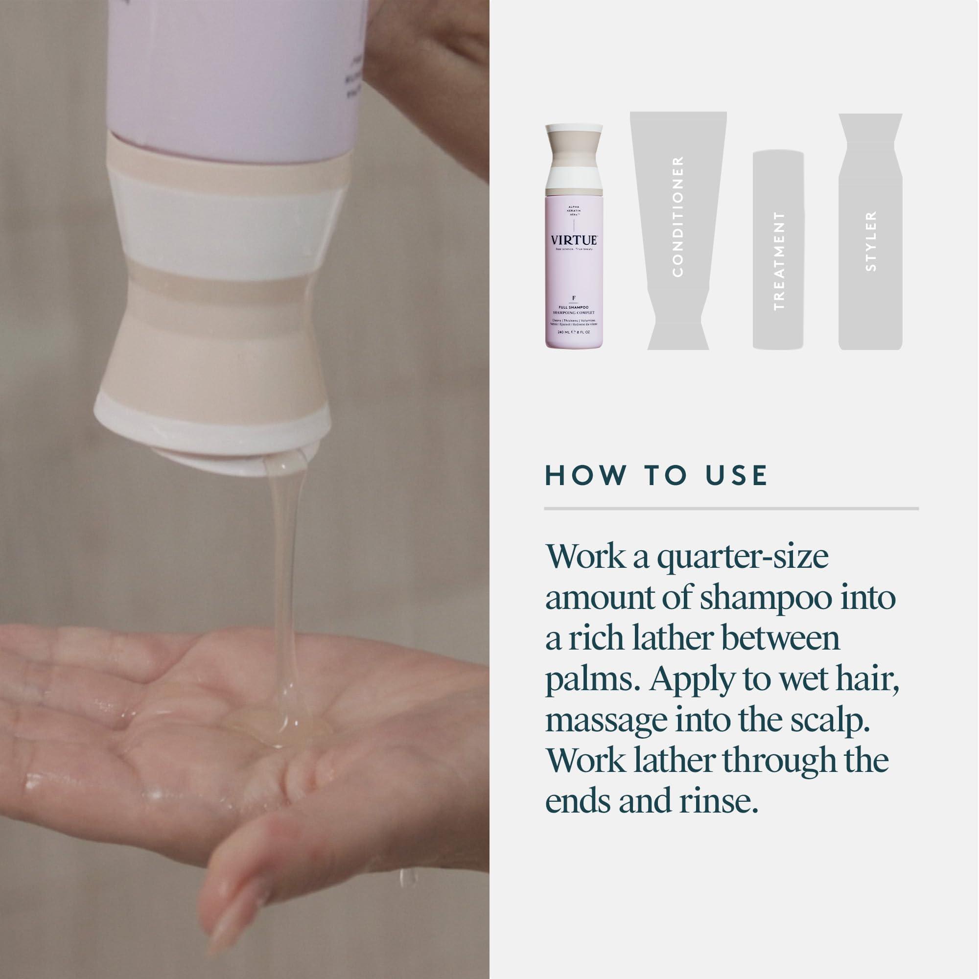 VIRTUE VIRTUE Full Sulfate Free Volumizing Shampoo Thickens Hair, Safe for All Hair Types, Color Safe