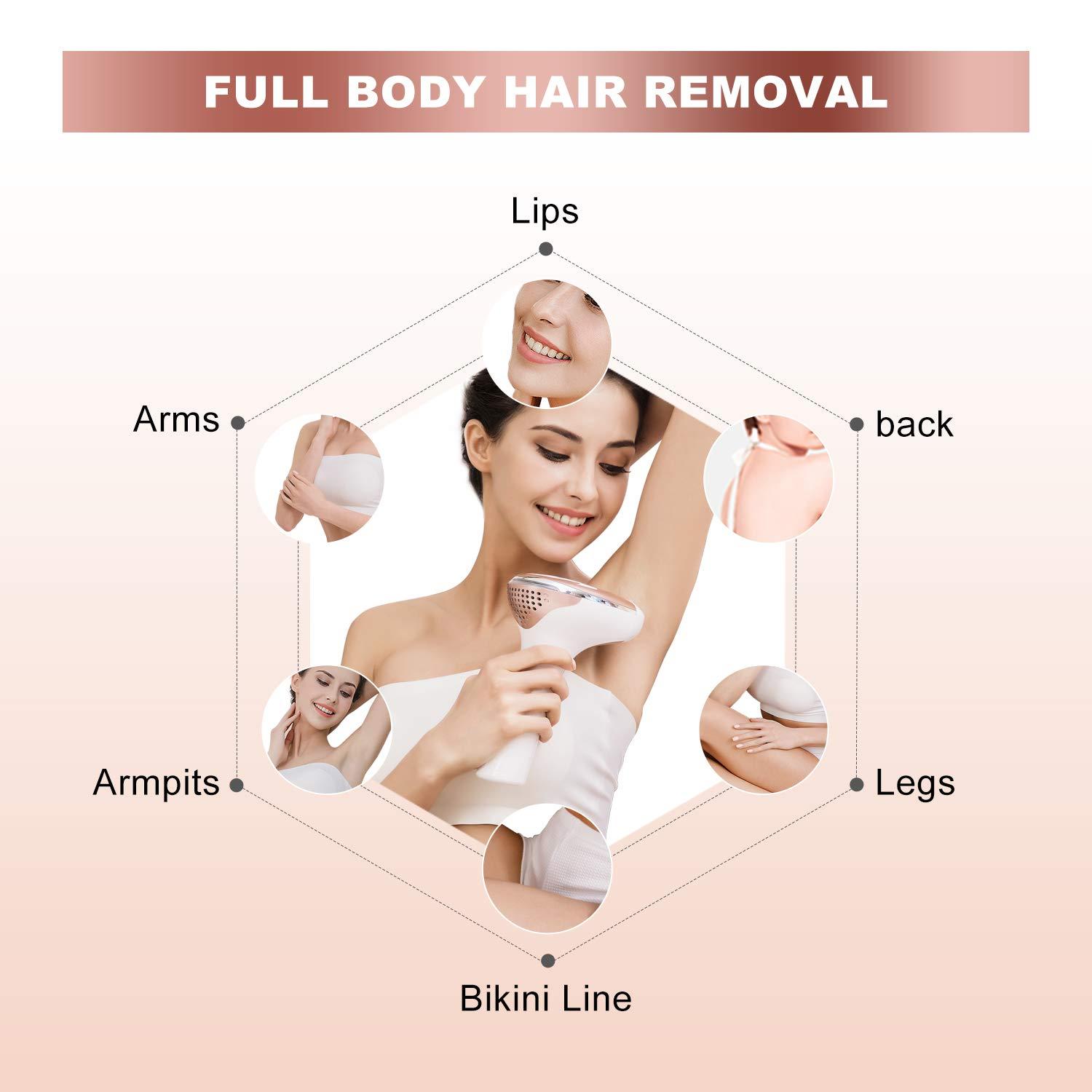 MiSMON Laser Hair Removal for Woman and Men, Permanent IPL Laser Hair Removal 300,000 Flashes Home Use Hair Remover Device for Bikini, Face, Legs, Arms, Armpits