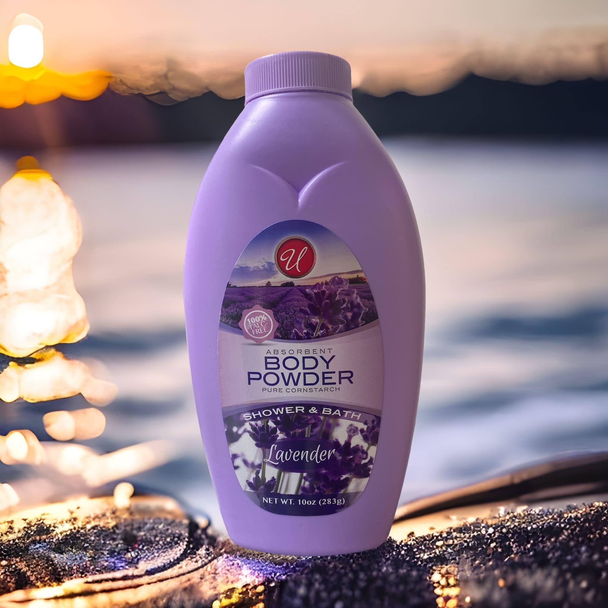 Eleganceinlife Absorbent Body Powder Pure Cornstarch Lavender Shower & Bath 10 oz. (1 Pack)