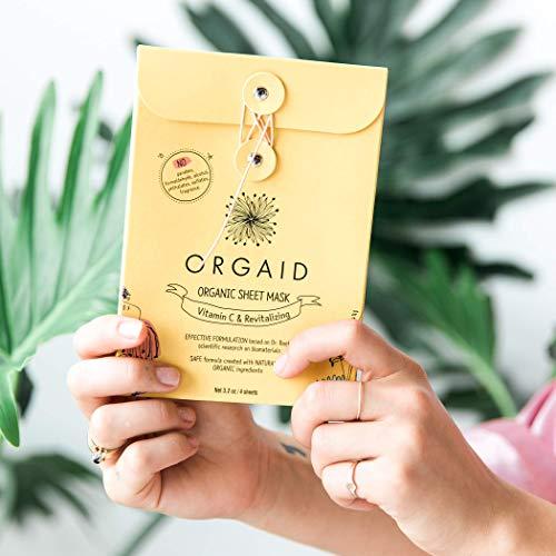 ORGAID ORGAID Organic Sheet Mask | Made in USA (Vitamin C & Revitalizing, pack of 4)