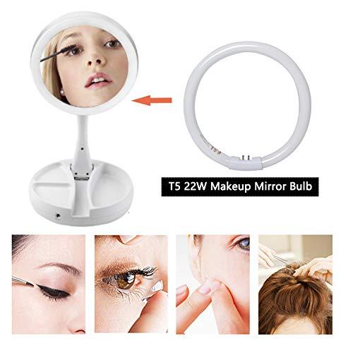 Poweka Poweka T5-22W Circular Bulb,7.25inch Round Mirror Light Bulb Replacement Compatible with Floxite/Zadro/Rialto Makeup Magnifying Vanity Mirror, Makeup Mirror Fluorescent Light Bulb