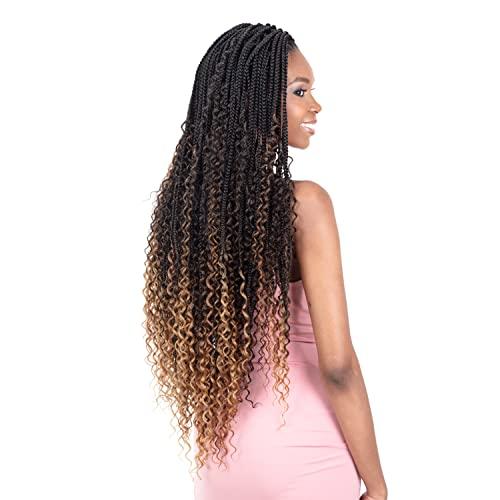 FreeTress Braids FreeTress Synthetic Hair Crochet Braids Boho Hippie Braid 30" (6-pack, CHERRYWINE)