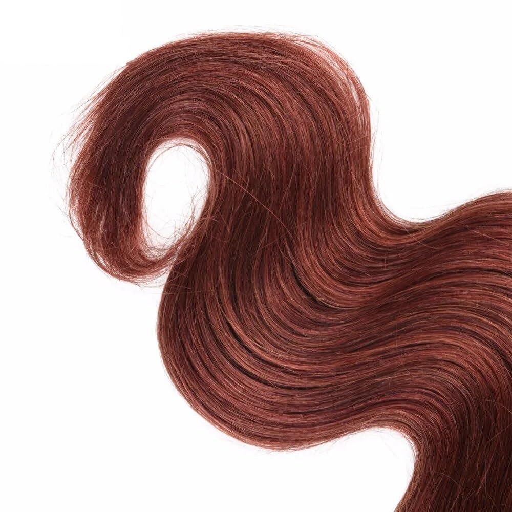 Fridnae Color 33 Bundles Human Hair Reddish Brown Body Wave Human Hair Bundles Copper Red Bundles Human Hair 3 Bundles 8 10 12 Inch Brown Body Wave Bundles Human Hair