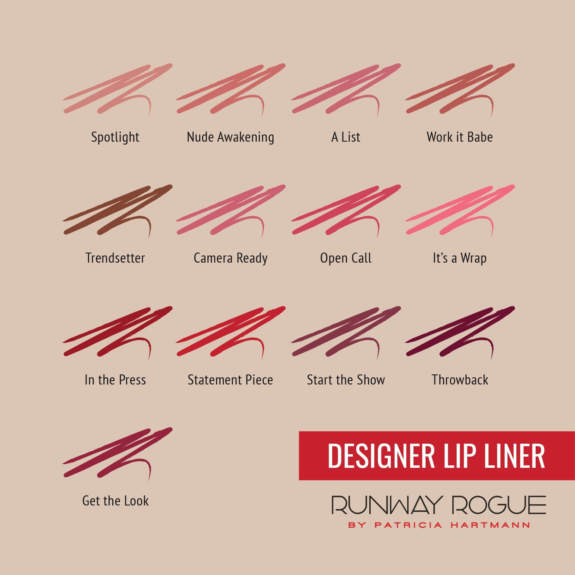 Runway Rogue Runway Rogue Designer Liner Lip Pencil, Matte Muted-Plum Lip-Liner Pencil and Lip-Liner Sharpener, Start the Show