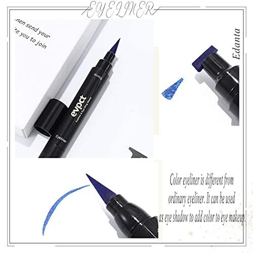 Edanta Edanta Matte Eyeliner Stamp Highly Pigmented Eye Liner Waterproof Sweatproof Eyeliners Long Lasting Sparkling Eyes Makeup for Party Cosplay Prom Pack of 1 (Z-Blue)