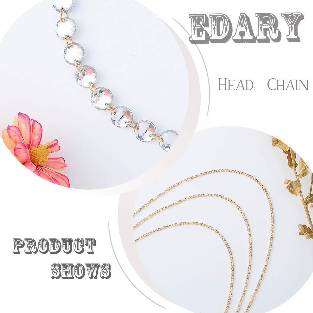 Edary Edary Boho Crystal Head Chain Tassel Headband Wedding Headpiece Hair Jewelry Accessory for Women.