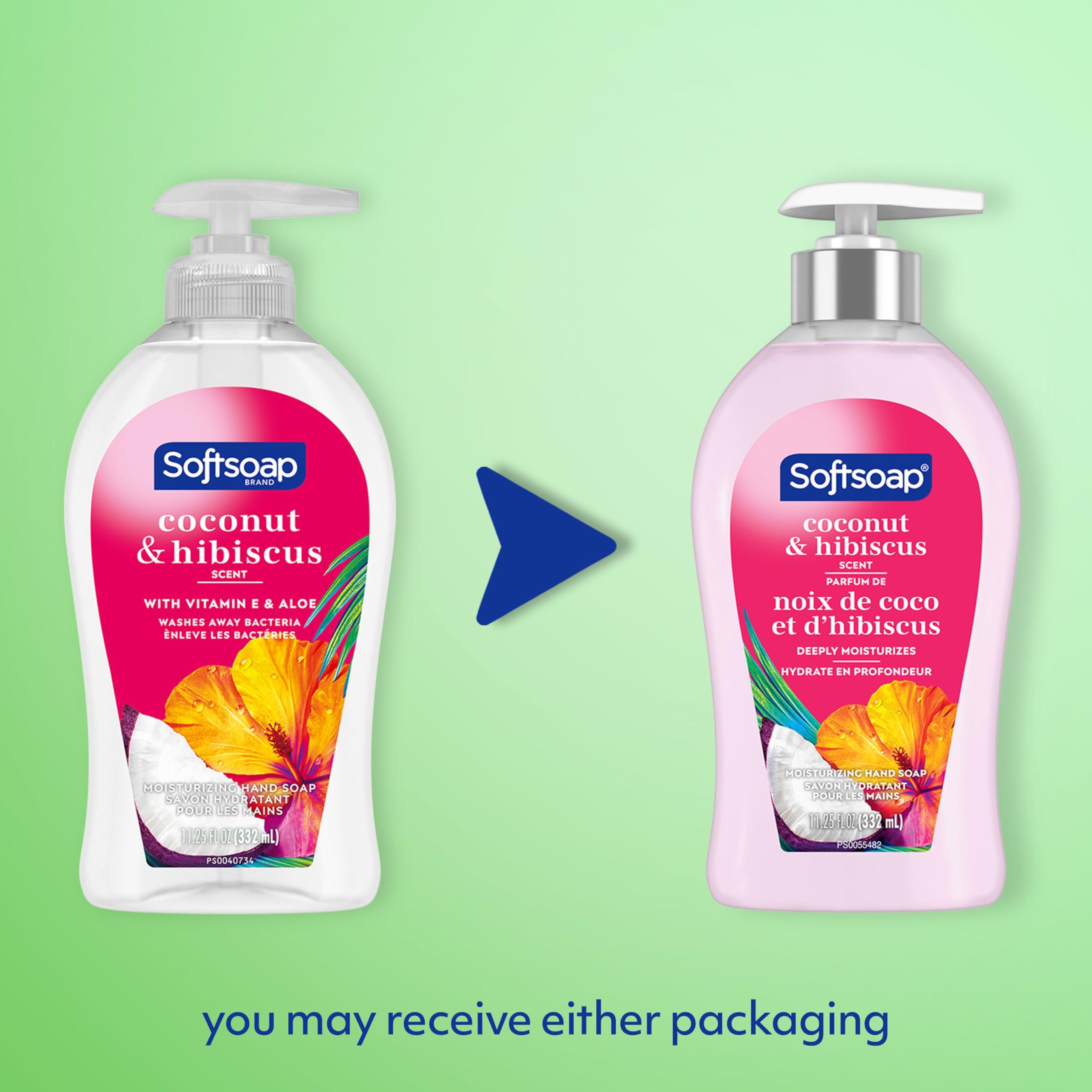 Softsoap Softsoap Coconut & Hibiscus and Aloe Vera Liquid Hand Soaps, 11.25 Fl Oz and 7.5 Fl Oz (Packs of 6)