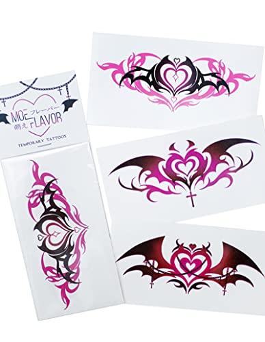 MOEFLAVOR Sexy Succubus Womb Temporary Tattoos (2D) and Cosplay Cyber Succubus Sexy Womb Temporary Tattoos (Glow) Set