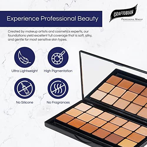 Graftobian Graftobian Glamour Crème Ultra HD Foundation Super Palettes - Foundation Palette, Contour Makeup, Foundation for Professional Makeup Kit, Face Makeup for Full Coverage - Warm Color
