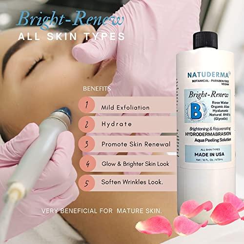 NATUDERMA Hydrodermabrasion Solution, Aqua Peeling Serum, Solution for Wet Microdermabrasion, 3 bottles of 16 oz each, Natuderma Hydro Serum. MADE IN USA