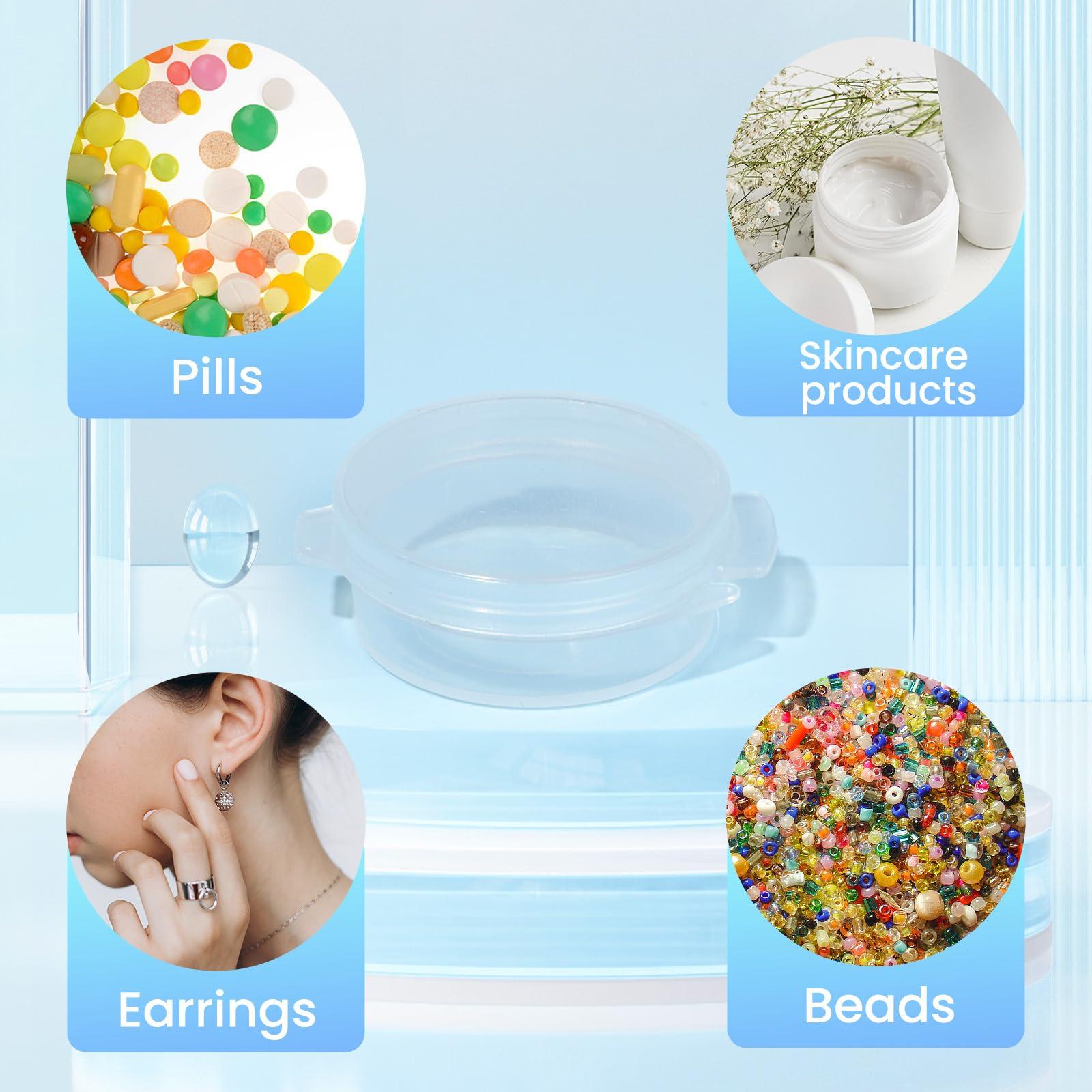 EORTA 30 Pcs Plastic Cosmetic Jar 0.34oz/10g Empty Clear Case with Snap Lids Portable Mini Storage Box Makeup Jar Sample Bottle Sealing Pot Cosmetic Containers by EORTA for Sampling, Traveling, Mixing, 10g