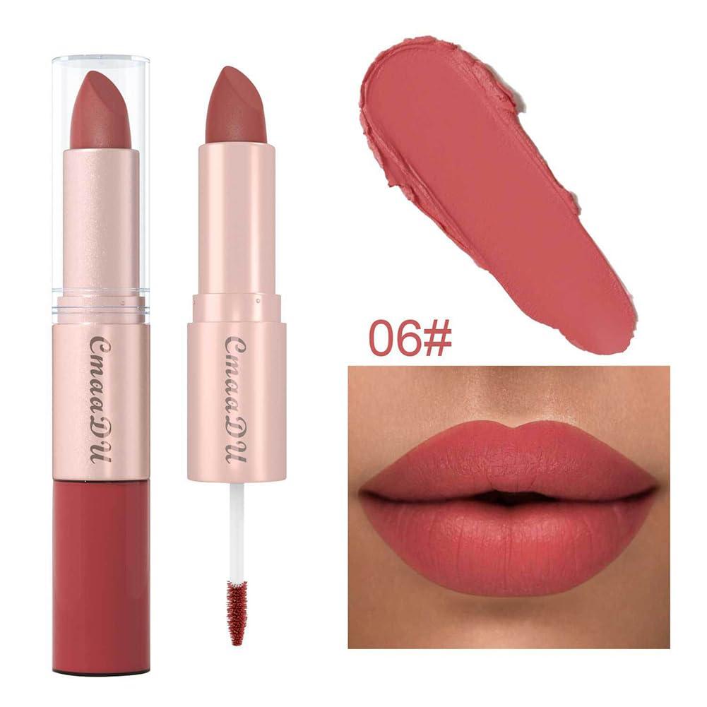 Adurello Adurello 2-In-1 Matte Lipstick and Lip Gloss 3Pcs Set Kit Waterproof Long Wear Matte Red Lipstick with Lip Tint Set, Matte Finish (A(4,5,6))