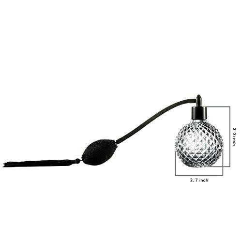 Beautyflier Beautyflier 3.4 Oz Vintage Style Clear Glass Empty Refillable Perfume Bottle with Long Tassel (Black)