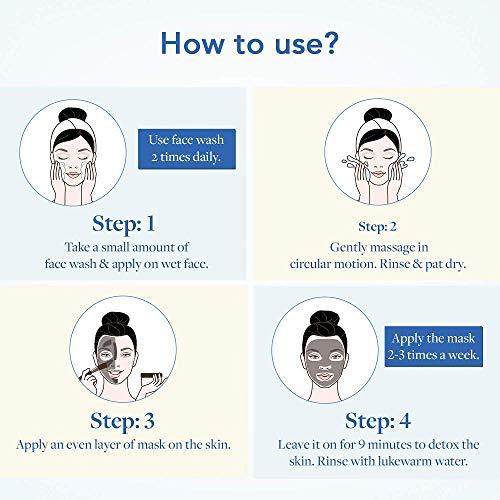 The Moms Co. The Moms Co. Natural Clay Deep Purifying Face Kit with Clay Face Pack (100 ml) and Clay Face Wash (100 ml) with Moroccan Lava Clay & Kaolin || Activated Charcoal || Brightens Normal to Oily Skin