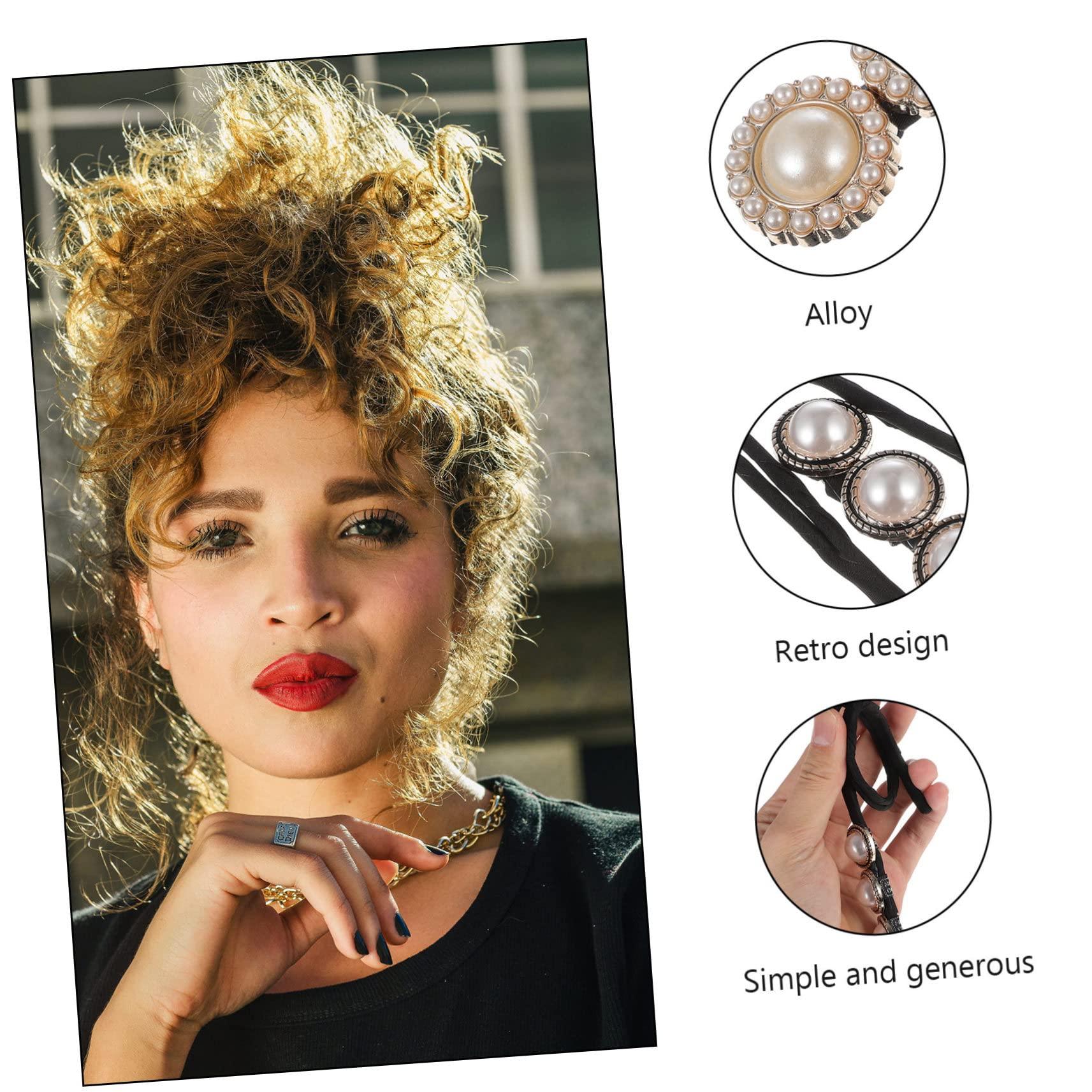 minkissy minkissy Hair Bun Maker Set 2pcs Donut Bun Makers Hair Donut Bun Holder for Women Hair Bun Former Pearl Flower Design for Girls Ladies