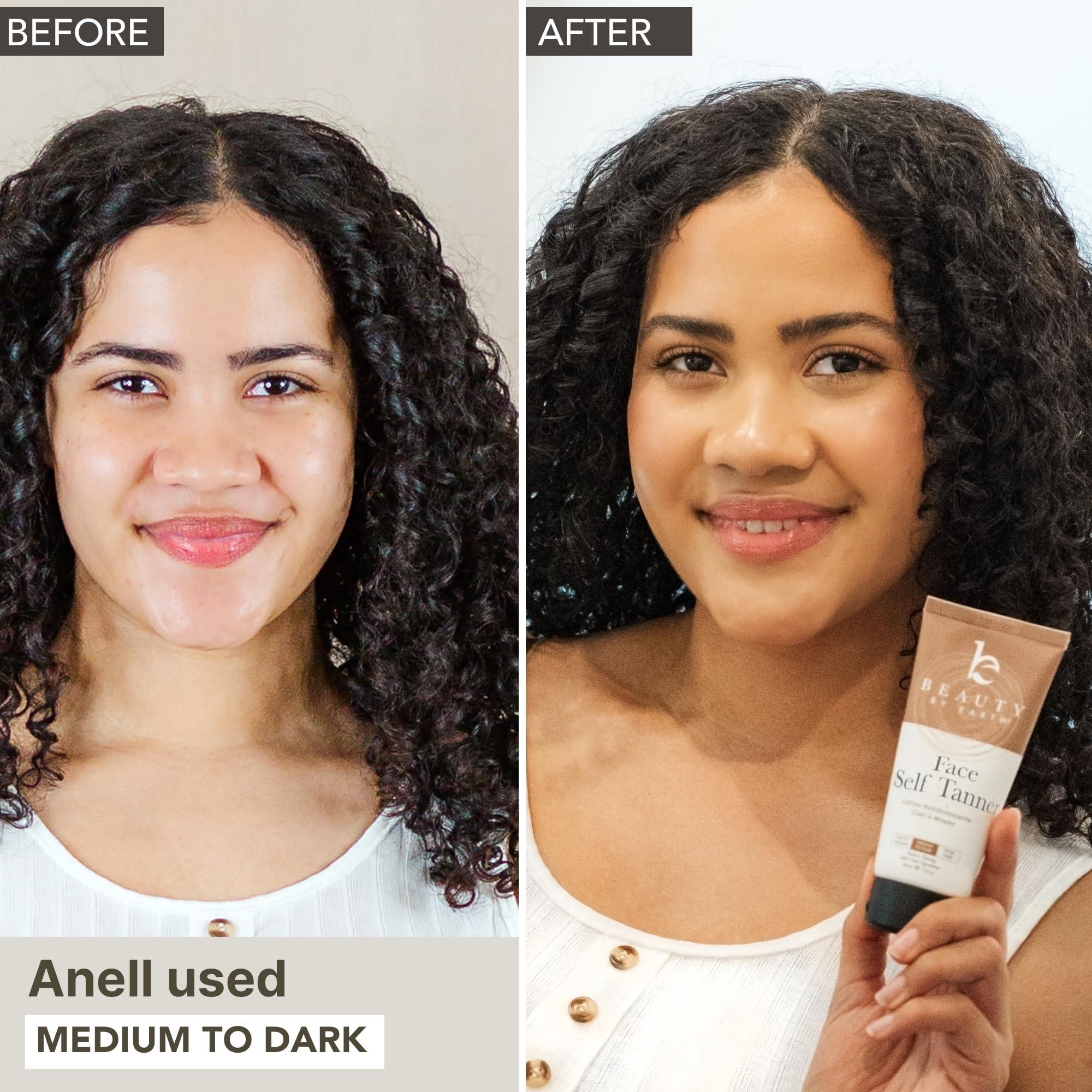 Beauty by Earth USA Made with Natural & Organic Ingredients Face Tanner - Face Self Tanning Lotion, Non Toxic Self Tanner for Face, Gradual Tan Lotion, Sunless Moisturizer for Fake Tan for Women & Men