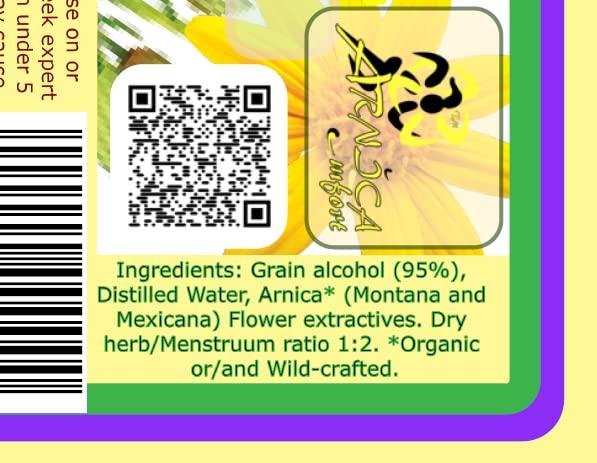 High Altitude Organics Arnica Tincture Liquid Extract by ARNICAmfort - Extra Strength (High Concentration 1:2) - External Skin Bruises, Bath Tea, Body Foot Hand Soak, Soothe Dry Skin Hair Scalp - 8oz