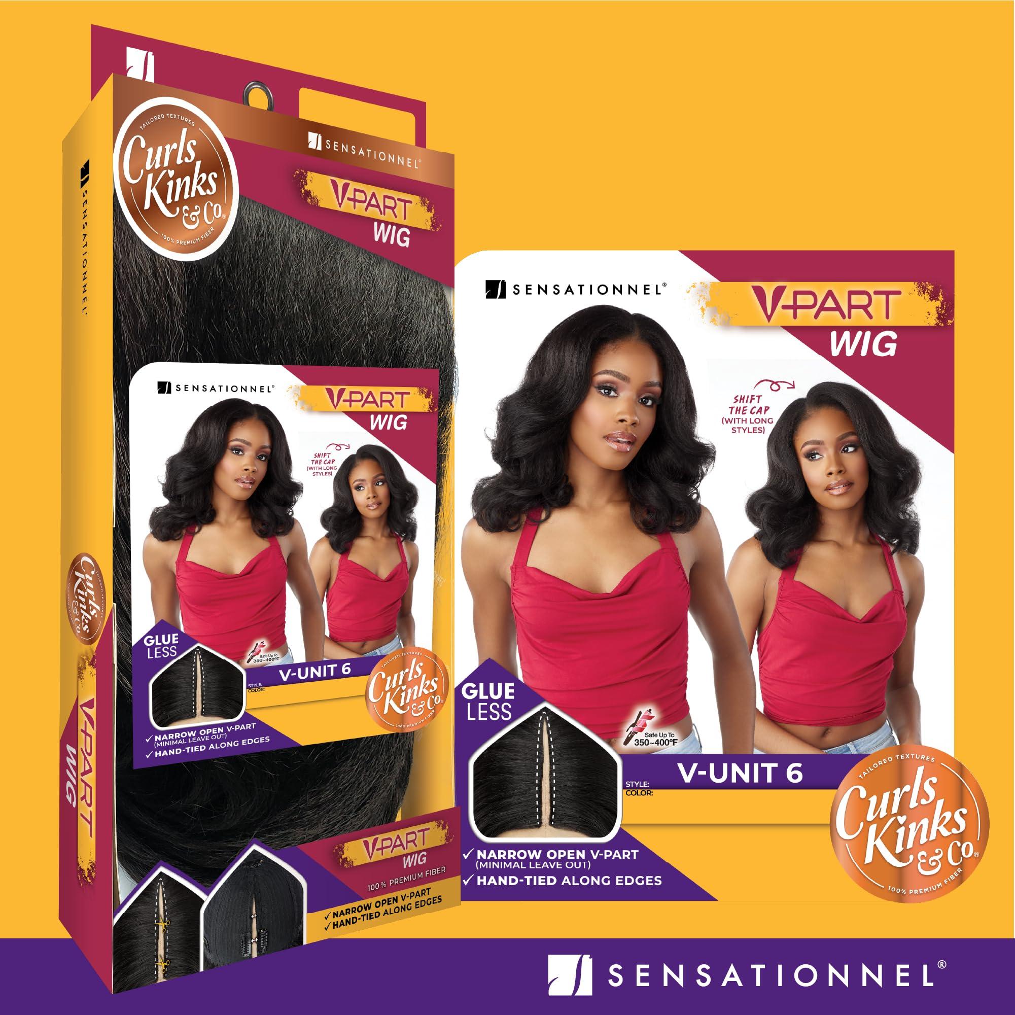 Sensationnel Sensationnel Curls kinksandco vpart wig - unit 6 narrow part glueless natural kinkytexture edged hairline for natural 3c to 4c hair textures (TH1B/COPPER)