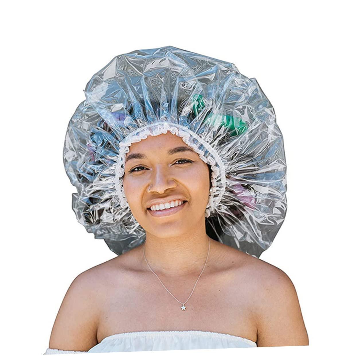 Hemoton Hemoton Shower Cap Shower Cap for Men Plastic Shower Cap Hats for Men Plastic Clear Shower Cap Multi- Thickening Elastic Bath Cap Elastic Showering Cap Bathing Hat