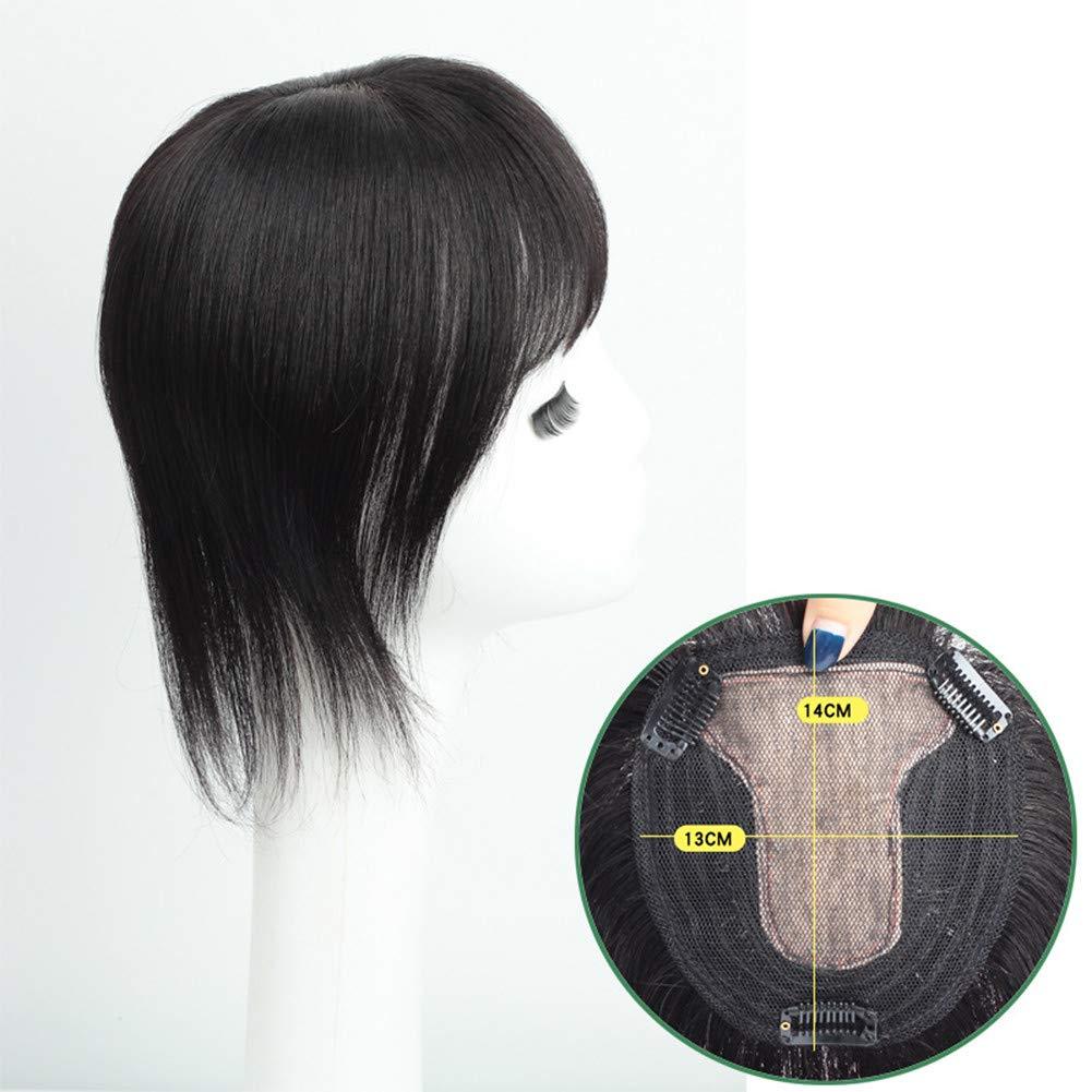 RemeeHi RemeeHi Real Human Hair Women 13x14 Machine Made Middle Silk Base Topper or Toupee Wiglet Top Thin Loss Hair Natural Color 25cm