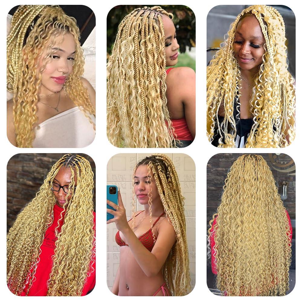 CVOHAIR LA CVOHAIR LA Braiding Hair Deep Curly Bulk Human Hair for Braiding 613 Blonde 100g 1 Bundle Human Hair for Boho Knotless Braids 100% Real Human No Weft Hair Extensions 16 Inch