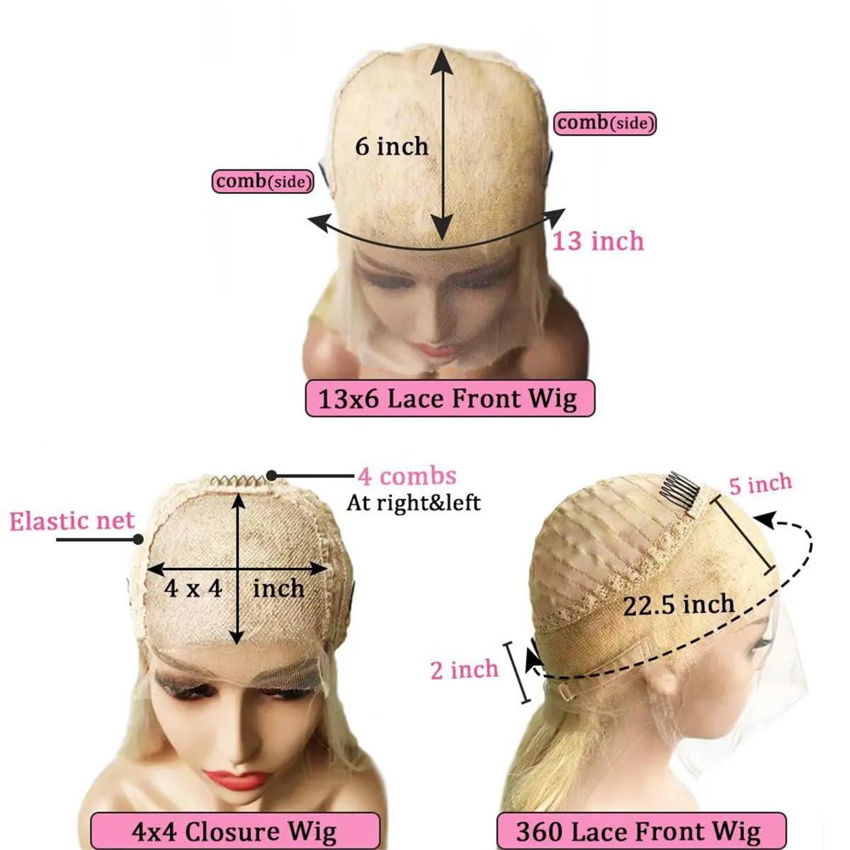 Kelsiop 200 Density Short Blonde Human Hair Wig With Bangs 13X6 HD Lace Front Wig Transparent Lace Front Wig For Women