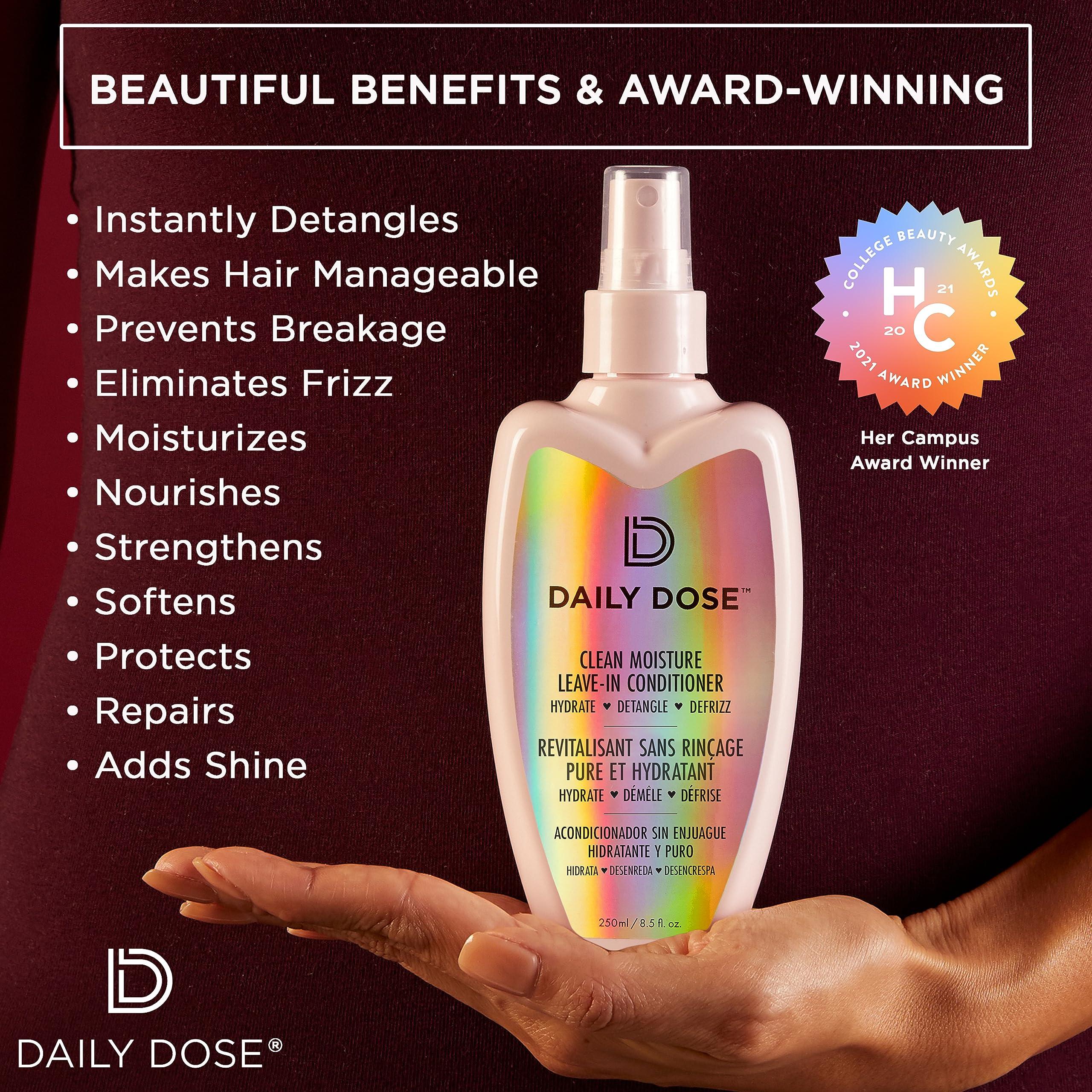 DAILY DOSE Daily Dose Miracle Moisture Spray Leave-In Conditioner Detangler, Paraben-Free, Phthalates-Free, Cruelty-Free, Vegan