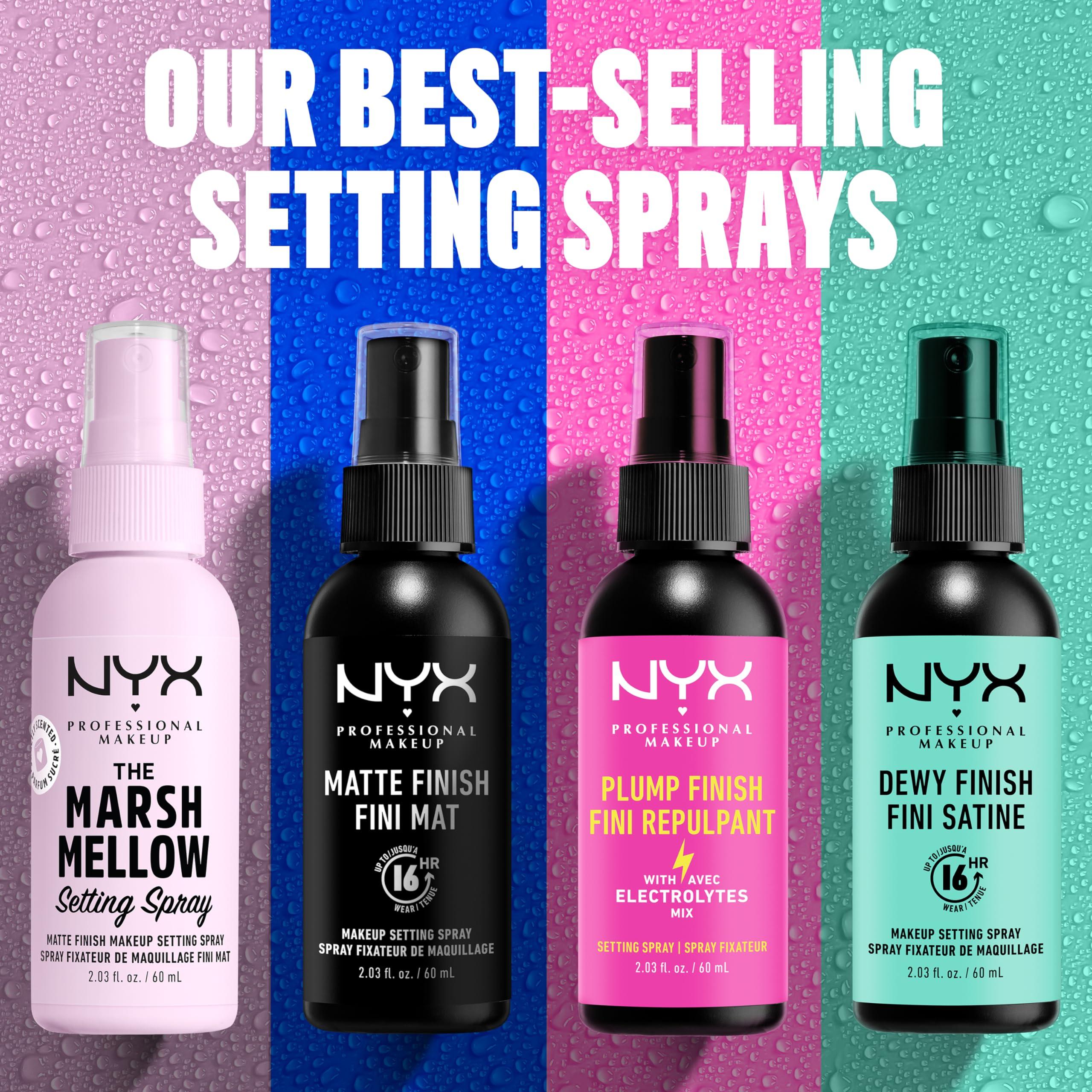 NYX PROFESSIONAL MAKEUP NYX PROFESSIONAL MAKEUP Makeup Setting Spray - Matte + Dewy Finish, Long-Lasting Face Mist for up to 16HR Wear, Vegan Formula (Pack Of 2)