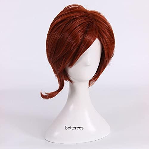 ZZMQ ZZMQ Helen Parr Elastigirl Cosplay Wig Short Bob Heat Resistant Synthetic Hair Wig + Wig Cap