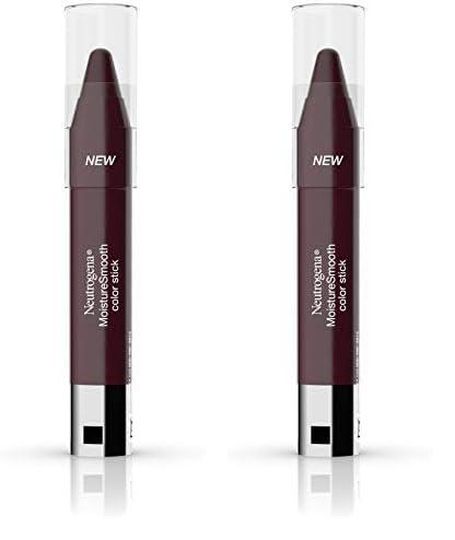 Neutrogena Neutrogena MoistureSmooth Color Stick for Lips, Moisturizing and Conditioning Lipstick with a Balm-Like Formula, Nourishing Shea Butter and Fruit Extracts, 180 Deep Plum, 011 oz (Pack of 2)