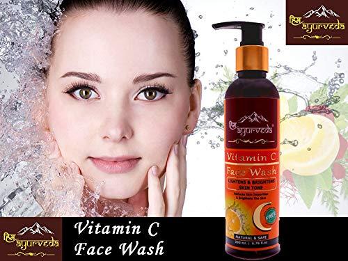 HIM AYURVEDA HIM AYURVEDA VITAMIN C FACE WASH ERICHED WITH LEMON, HONEY,PAPAYA,TURMERIC, ALOE VERA AND KASHMIRI SAFFRON - NO PARABENS, SULPHATE, SILICONES, 200ML