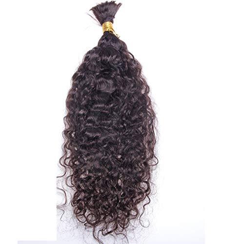 RJ HAIR Water Wave Human Hair Bulk For Braiding Brazilian Hair Weave Bundles Bulk Natural Color Remy Human Hair Extension Bulk No Wefts (14inch, 2#)