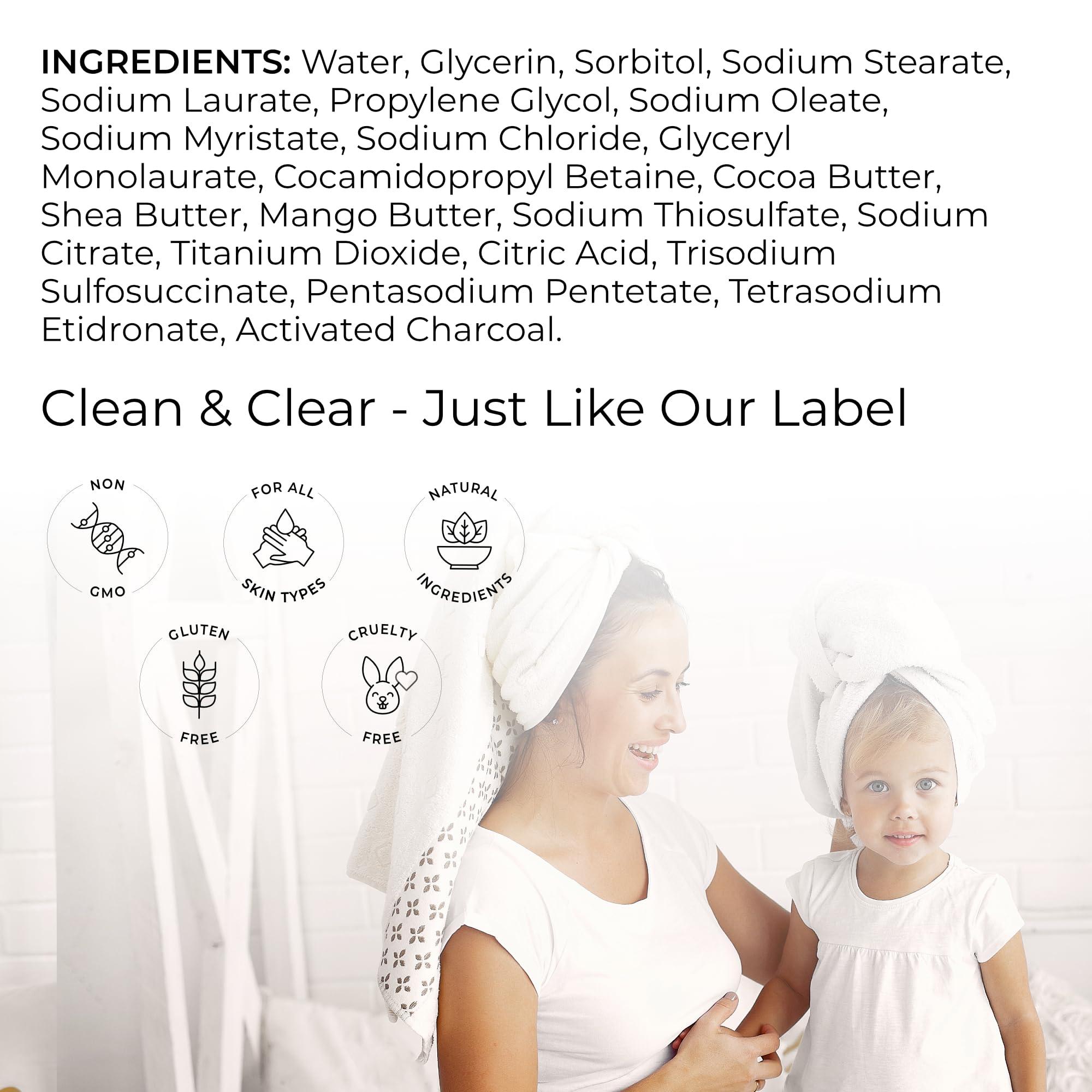 BUDOFF Activated Charcoal Bar Soap For Acne, Eczema, Psoriasis, Dry, Itchy, Sensitive Skin All Natural Detox Formula Shea, Cocoa, and Mango Butter Men, Women, Teens, Kids Face and Body 6 Oz Bar Soap