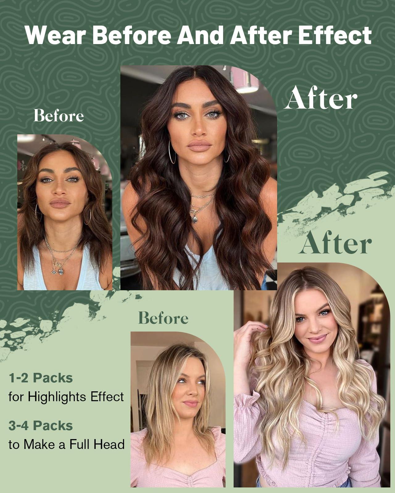 Ugeat Ugeat Utip Human Hair Extensions Dark Ash Blonde Highlights Golden Blonde U Tip Keratin Bond Hair Extensions for Women Add Length No Shedding 22 Inch 50G 50S