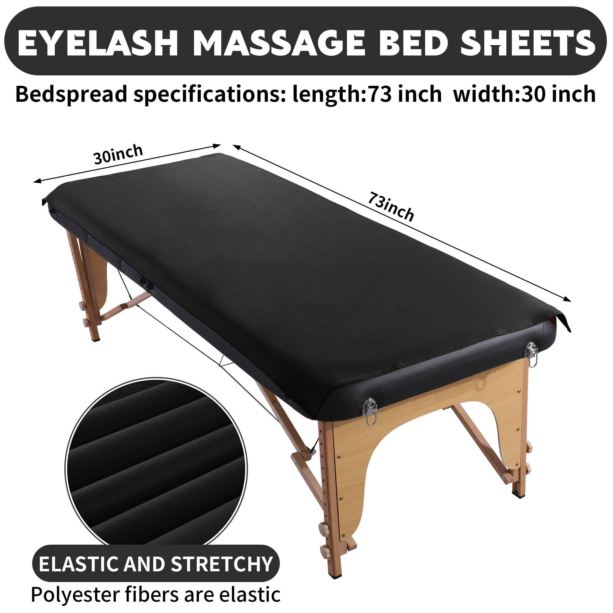 BALAPET BALAPET Lash Bed Sheets Non-Sticky Sugaring and Waxing Pad Wipeable and Waterproof PU Leather Massage Table Cover Suitable for Grafting Eyelash Beds Massage Tables,SPA,Beauty(Black)