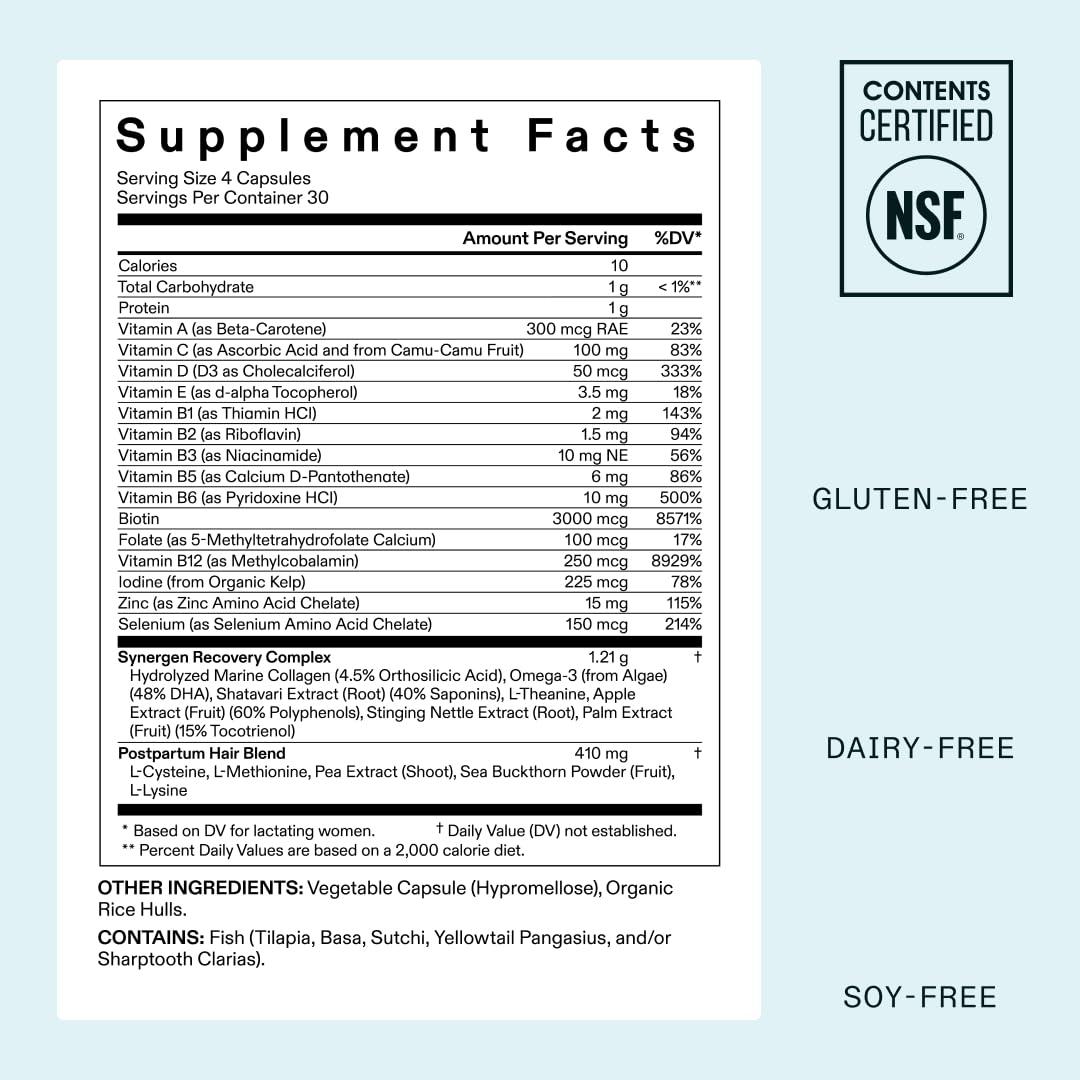 Nutrafol Nutrafol Postpartum Hair Growth Supplements and Hair Serum, Clinically Tested for Visible Thickness and Strength - 1 Month Supply, 1.7 Fl Oz Bottle