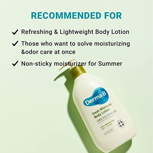 Derma B Derma B | Fresh Moisture Body Lotion | Lotion for Extremely Dry Skin | Intensive Skin Moisturizing | Fast-Absorbing & Long-Lasting Moisturizer | Natural Deodorant Cream | Body Care | 3.5 fl oz (400ml)