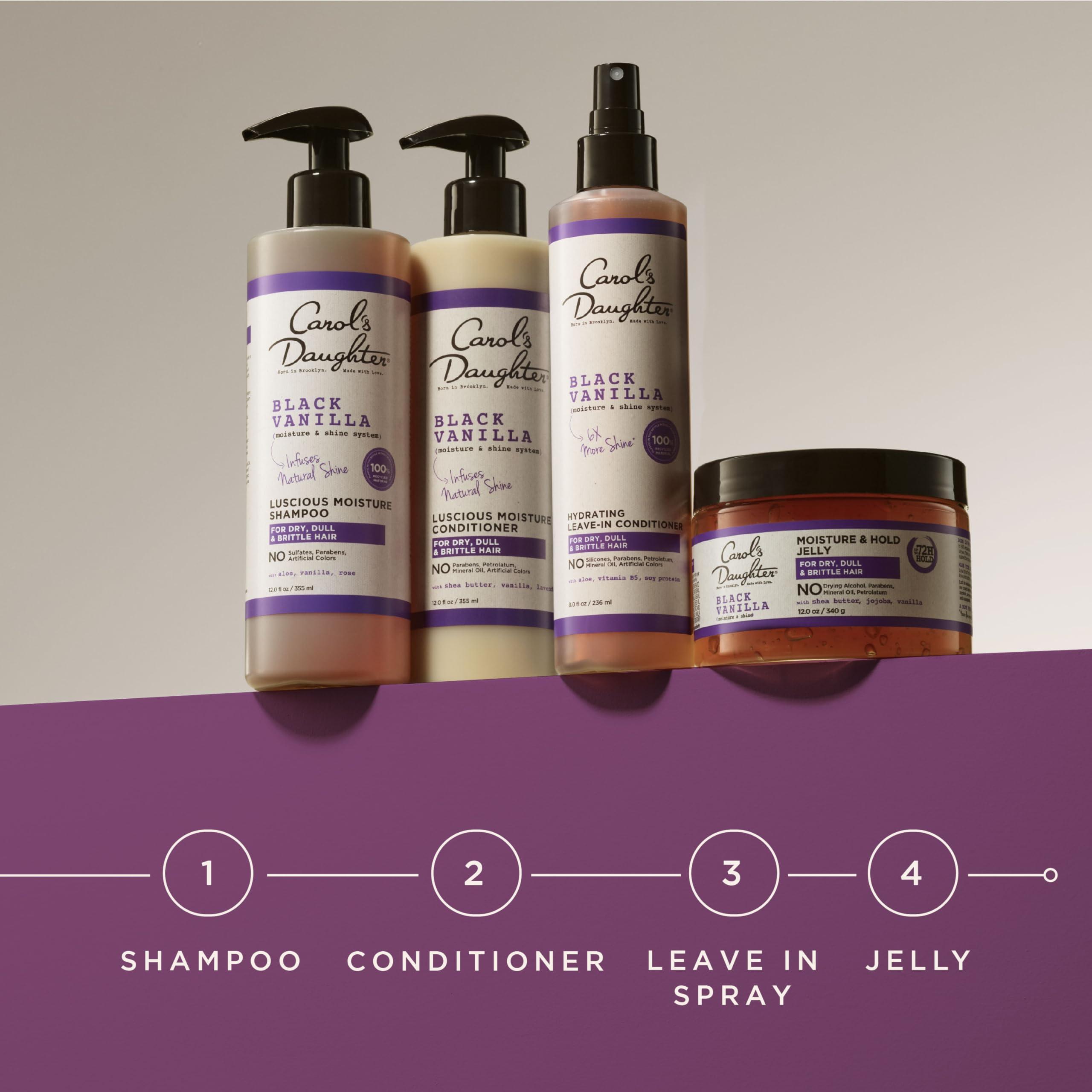 Carol\'s Daughter Carol\'s Daughter Black Vanilla Moisture and Hold Jelly, Hair Gel For Dry Hair with Shea Butter, Jojoba and Vanilla, 12 Fl Oz