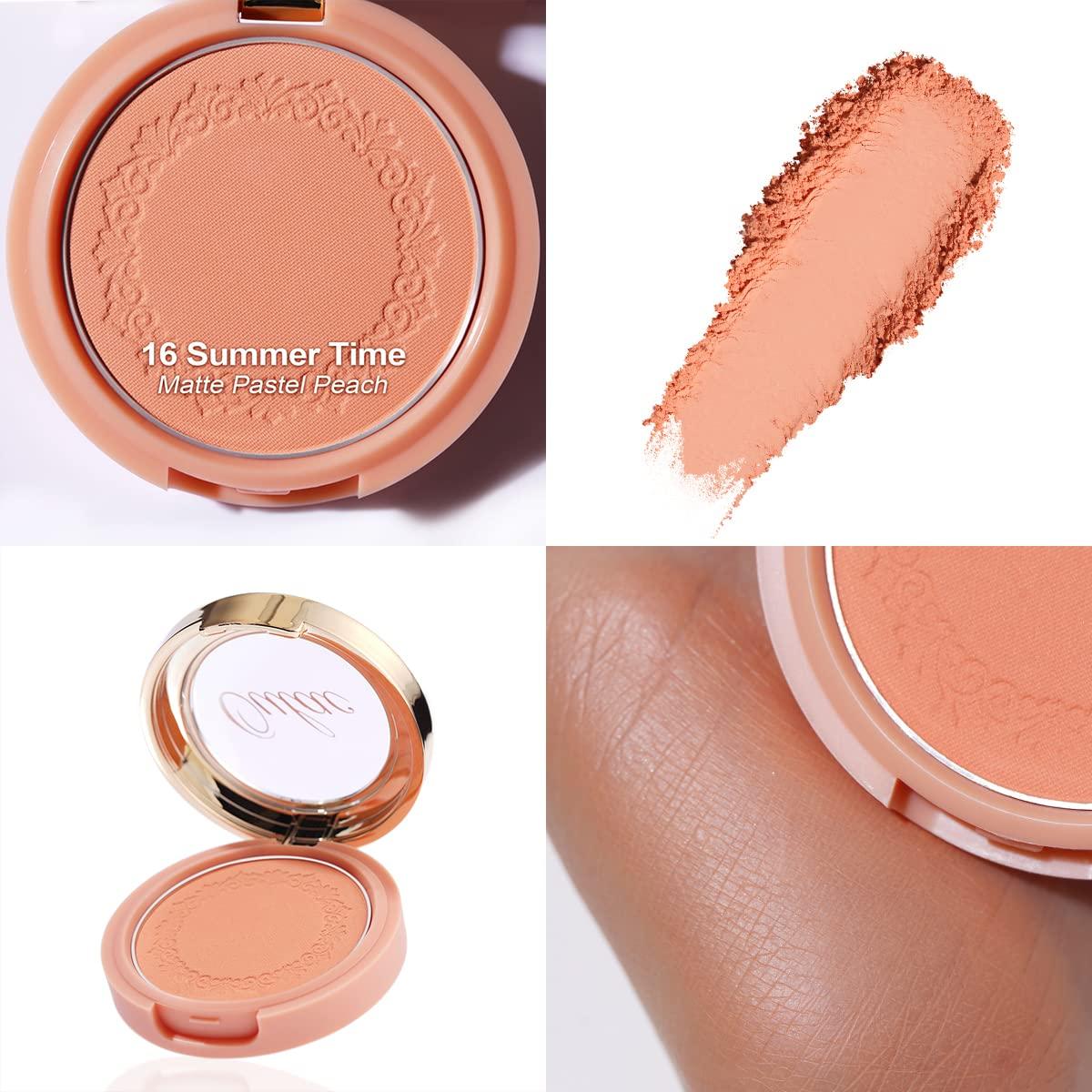 Oulac Oulac Peach Blush Makeup Fair Skin| Pigmented Powery Blush Korean Style| Natural Radiant Look| Blendable & Buildable Blush Light Skin| Vegan Cruelty-Free| 4.8g 16 Summer Time