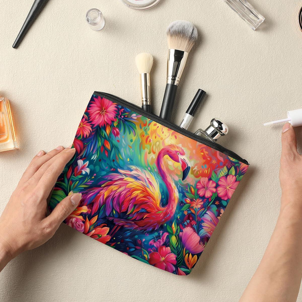 NBIAN Funny Flamingo Gifts, Summer Gifts, Flamingo Makeup Bag Cosmetic Bag, Flamingo Stuff, Flamingo Decor Accessories for Women Grandma Niece Coworker Female Mom Lady Flamingo Lovers, Graduation Birthday