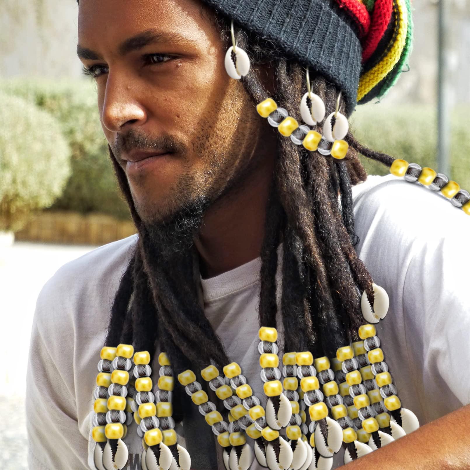 RechicGu Loc Hair Jewelry - 454 Pcs Clear Beads for Braids, Dreadlocks, Beards, and Goddess African Decorations (Gold)