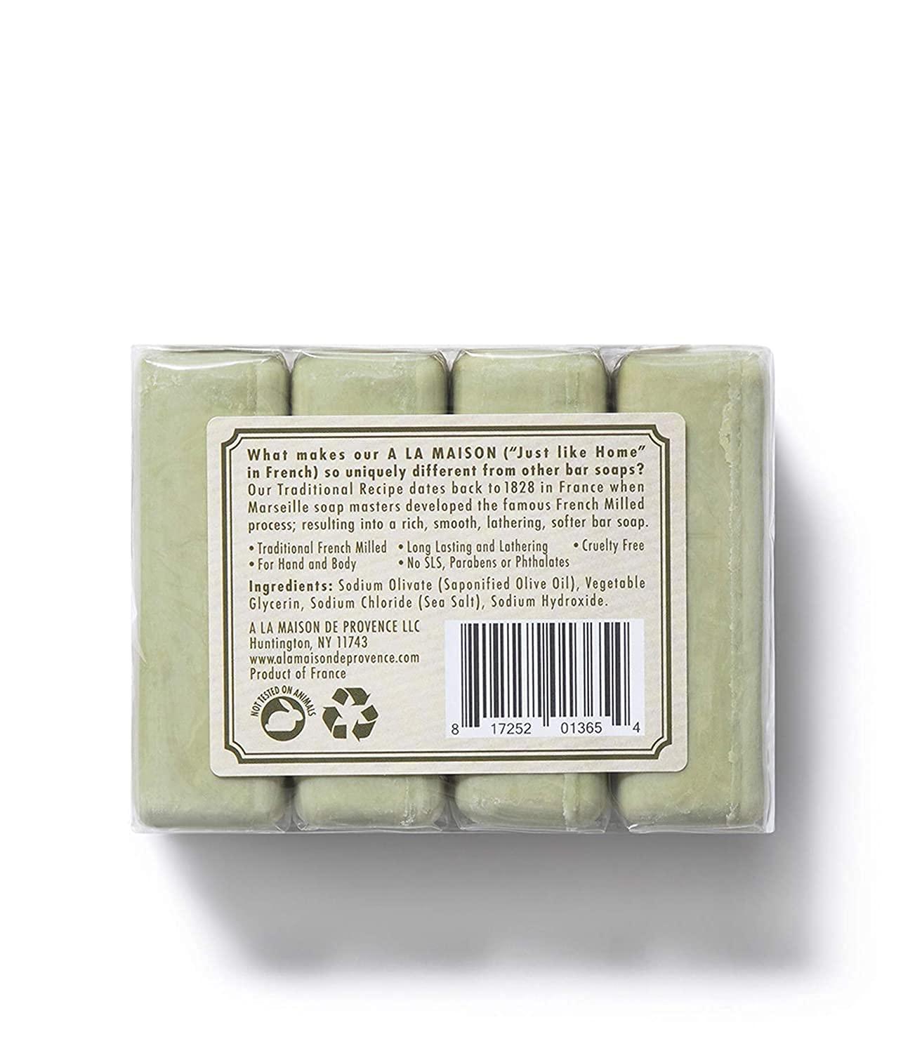 A LA MAISON A LA MAISON Hypoallergenic Unscented Bar Soap - Triple French Milled Natural Moisturizing Hand Soap Bar (4 Bars of Soap, 3.5 oz)